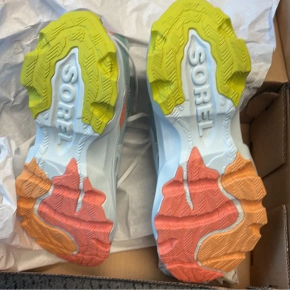 Sorel Women's Light Blue and Coral Athletic Lace-Up Sneakers - Picture 5 of 6